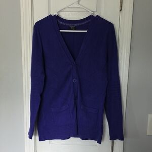 Faded Glory Purple Knit Cardigan